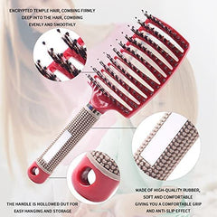Heubek vented blow-dry brush curved design supports faster drying with less snagging.