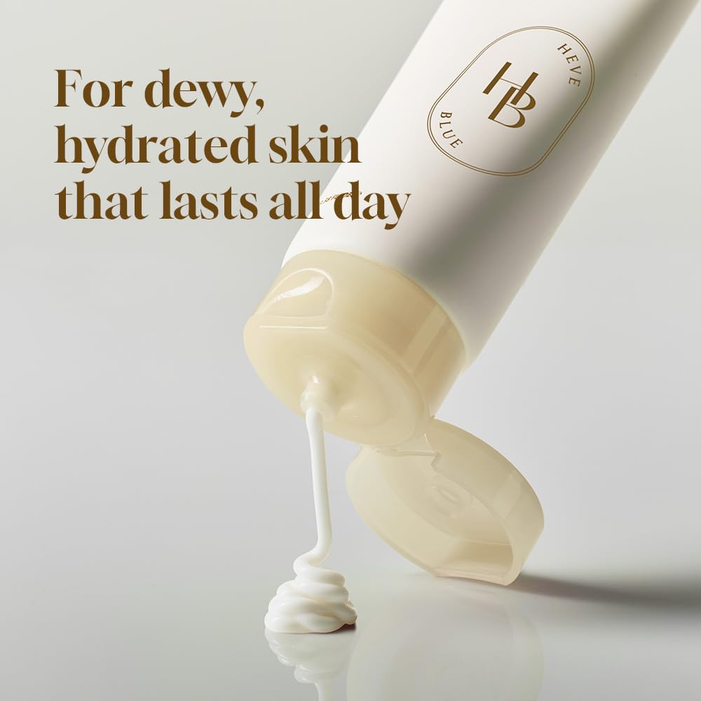 Application swatch of HEVEBLUE cream demonstrating gentle spreading and absorption