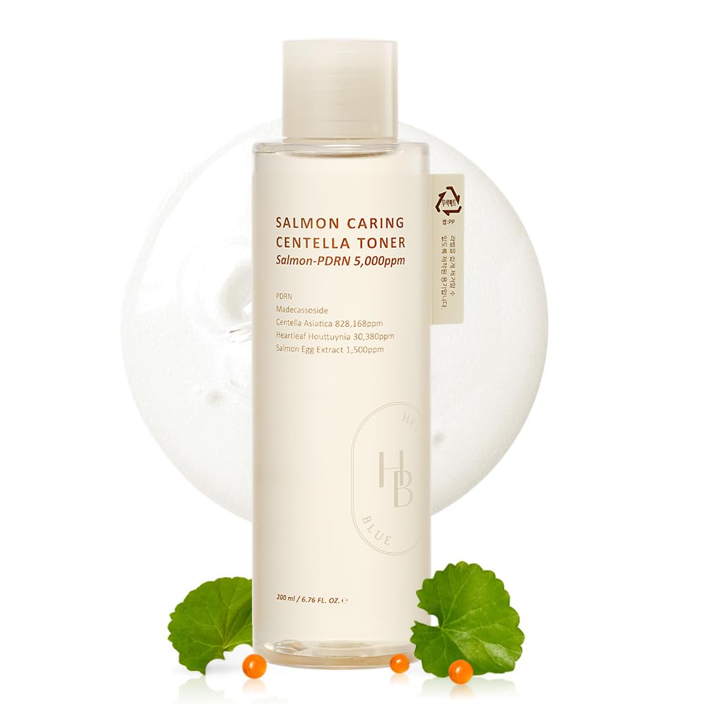 HEVEBLUE Salmon Caring Centella Toner bottle for daily balance