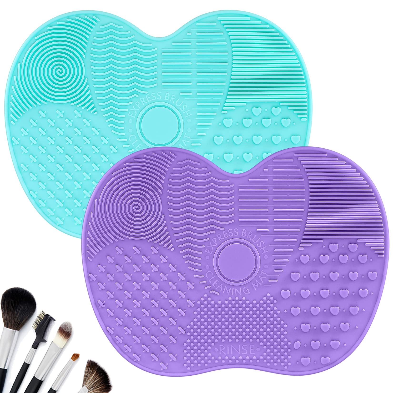 HexinYigjly makeup brush cleaning pad green front view showing stability and grip.