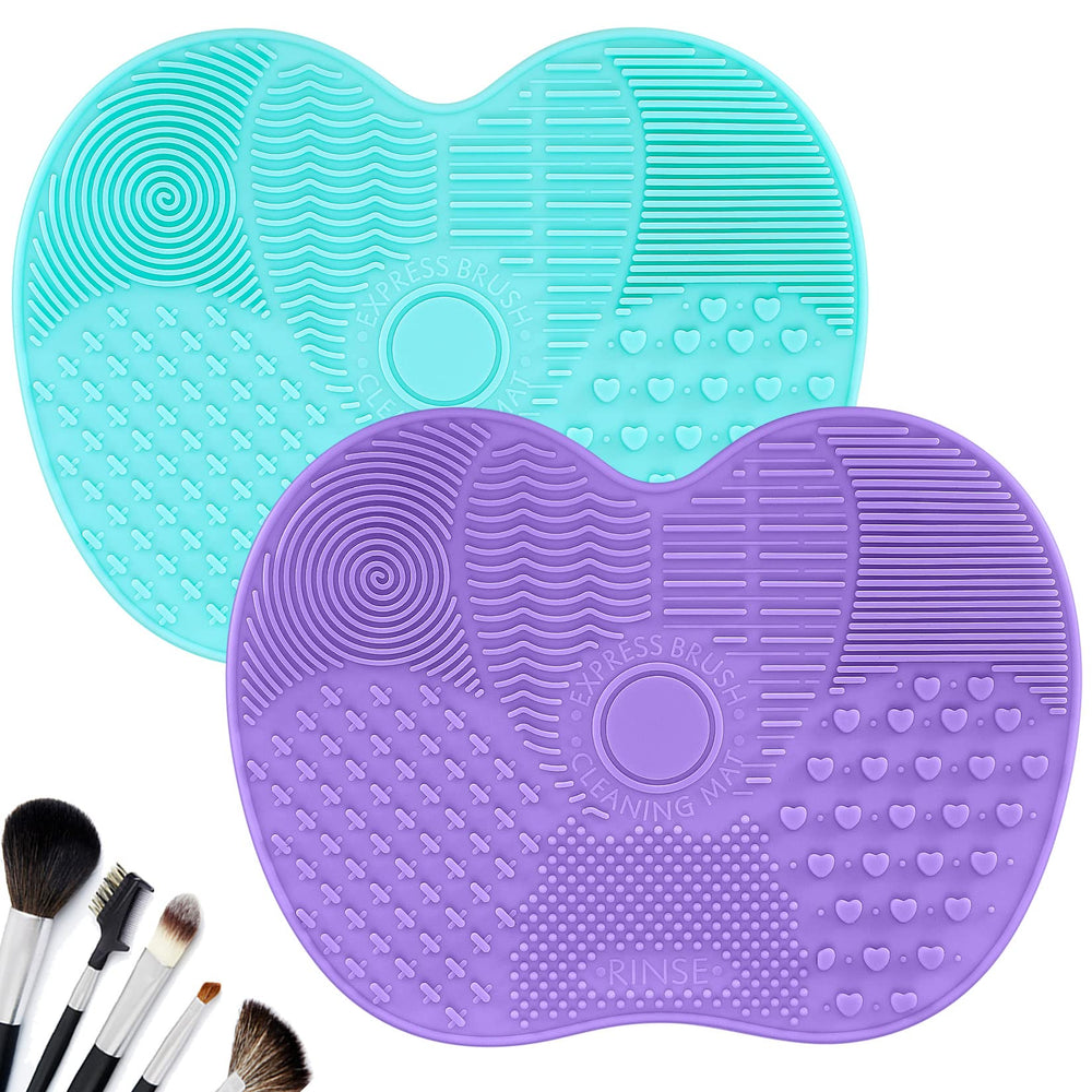 HexinYigjly makeup brush cleaning pad green front view showing stability and grip.