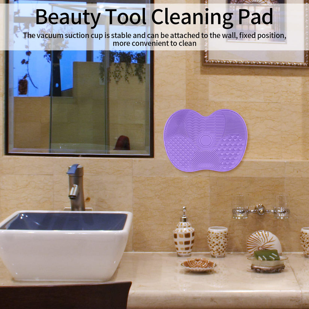 HexinYigjly travel-size makeup brush cleaning pad ideal for hotel stays.