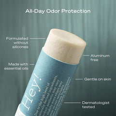 Hey Humans deodorant with coconut oil moisturizes skin while providing gentle odor protection.