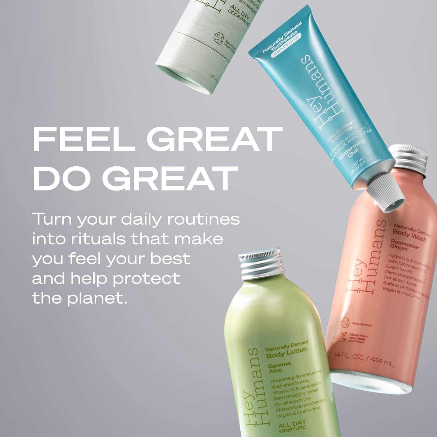Hey Humans variety pack offers multiple scents for different routines.