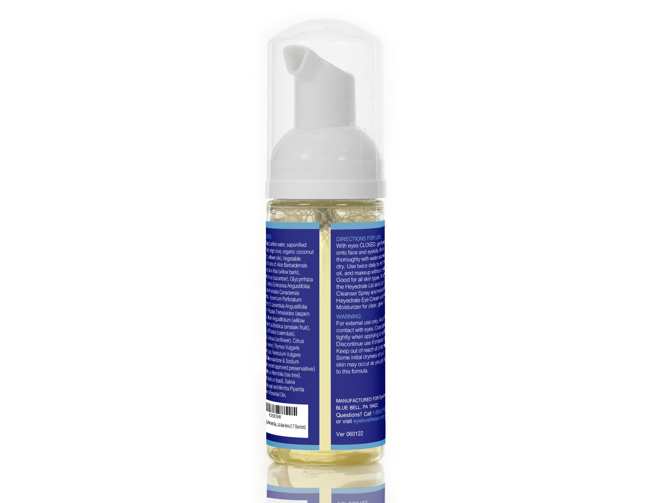Heyedrate eyelid hygiene use demonstrating dual cleanse benefit.