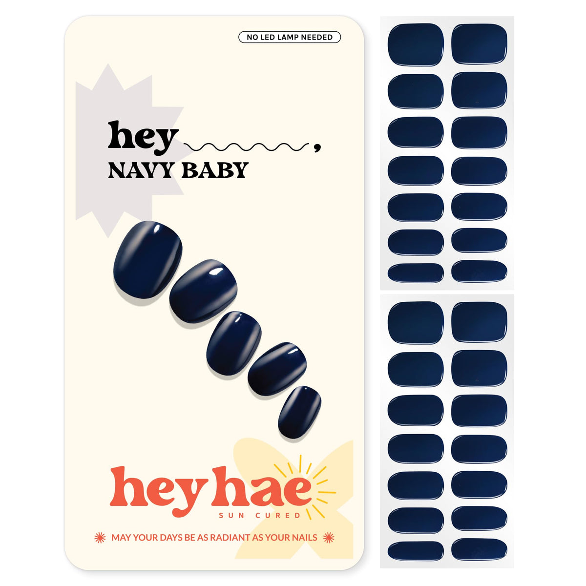 Heyhae tiras gel azul marino: kit todo-en-uno para uñas con acabado de salón.