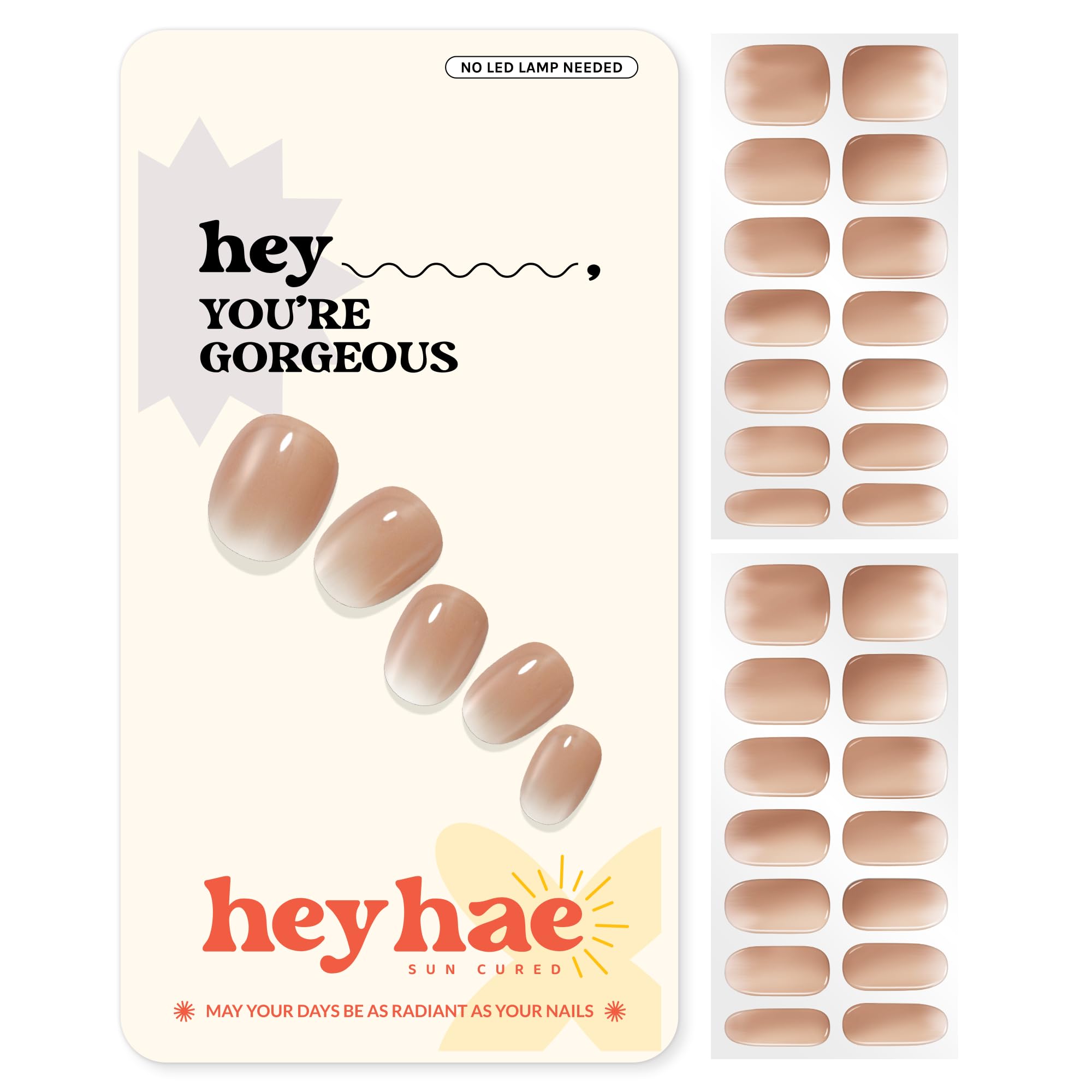 heyhae bandas uñas gel ombre nude, acabado suave y natural para uñas perfectas.