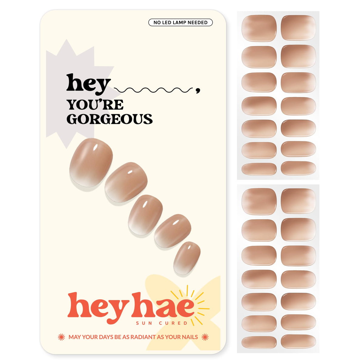 heyhae bandas uñas gel ombre nude, acabado suave y natural para uñas perfectas.
