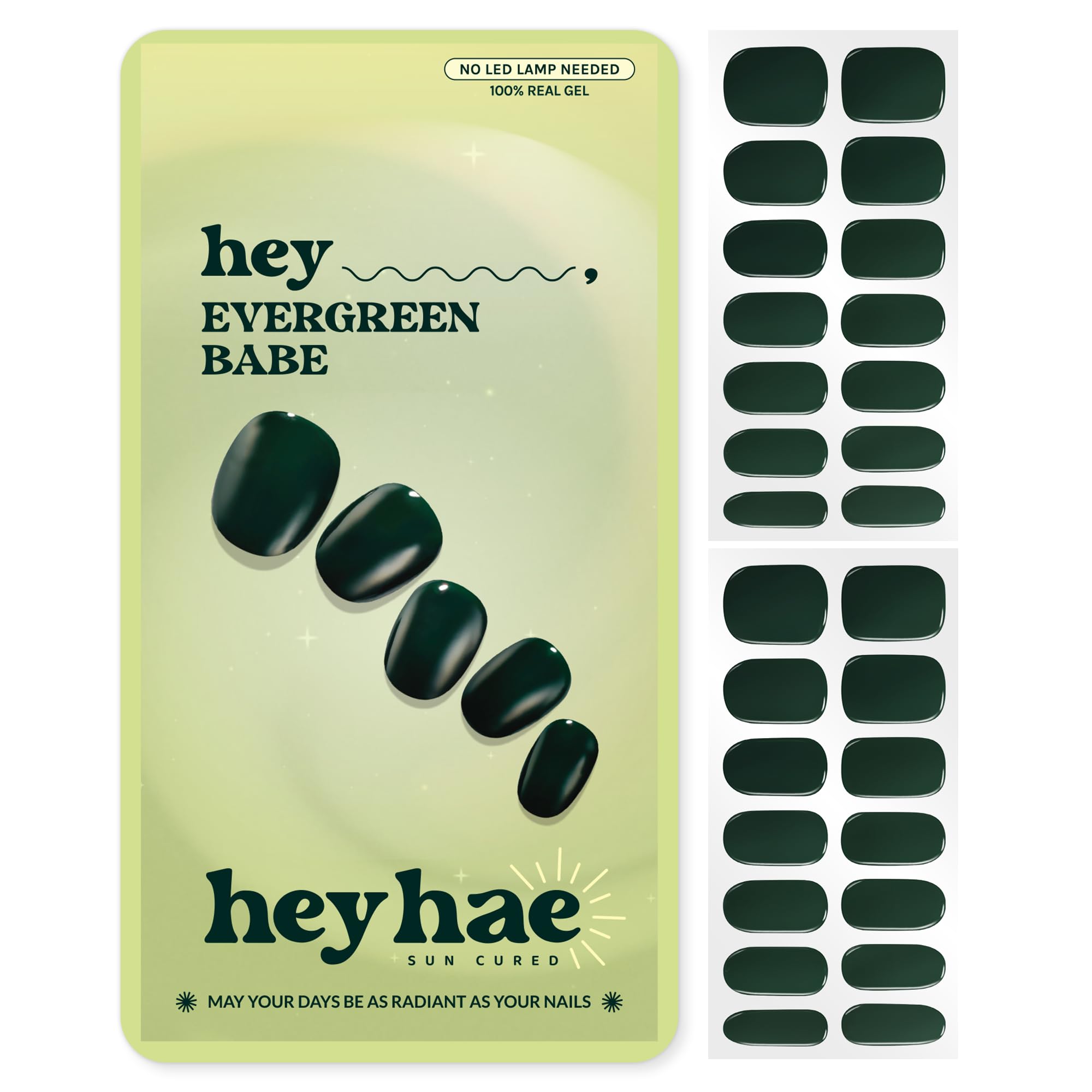 Heyhae: empaque de tiras de gel semicurado listo para usar.
