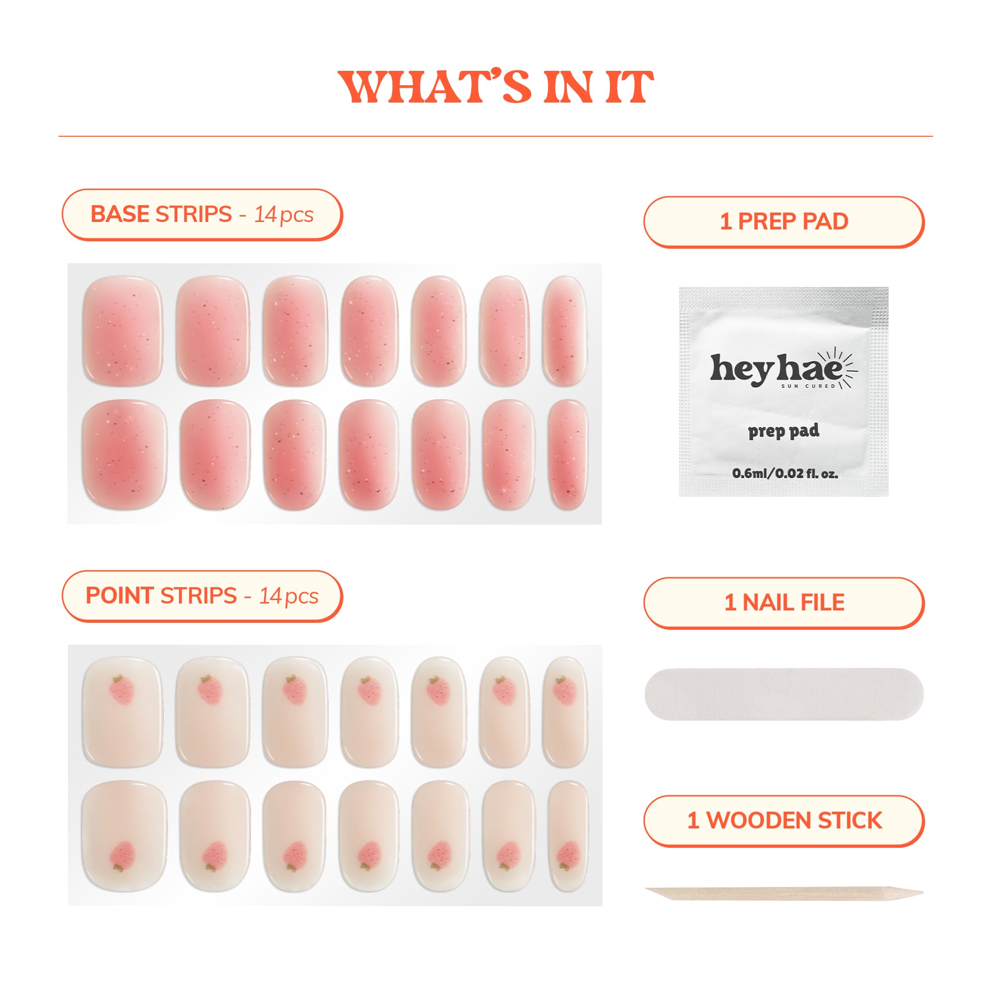 Heyhae, tiras con destellos rosa para un brillo sutil y duradero.