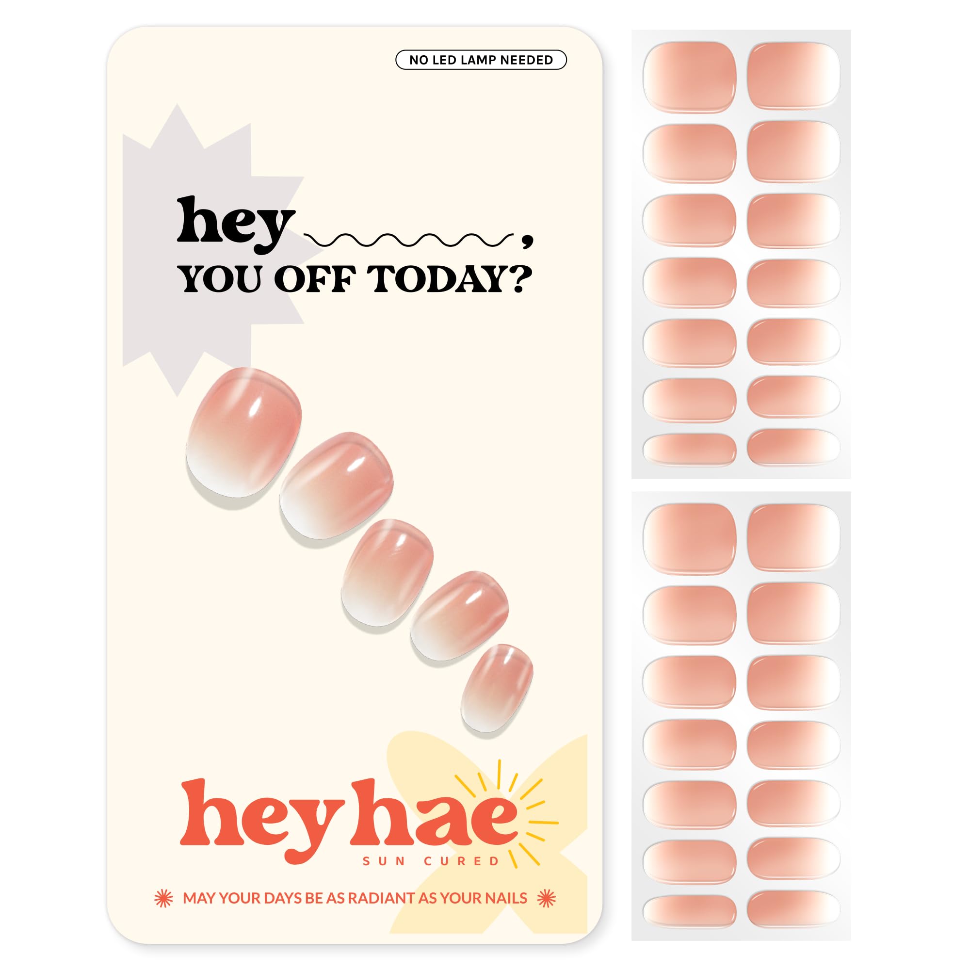 Heyhae tiras gel semicurado ombré rosa primavera: brillo suave y duradero.