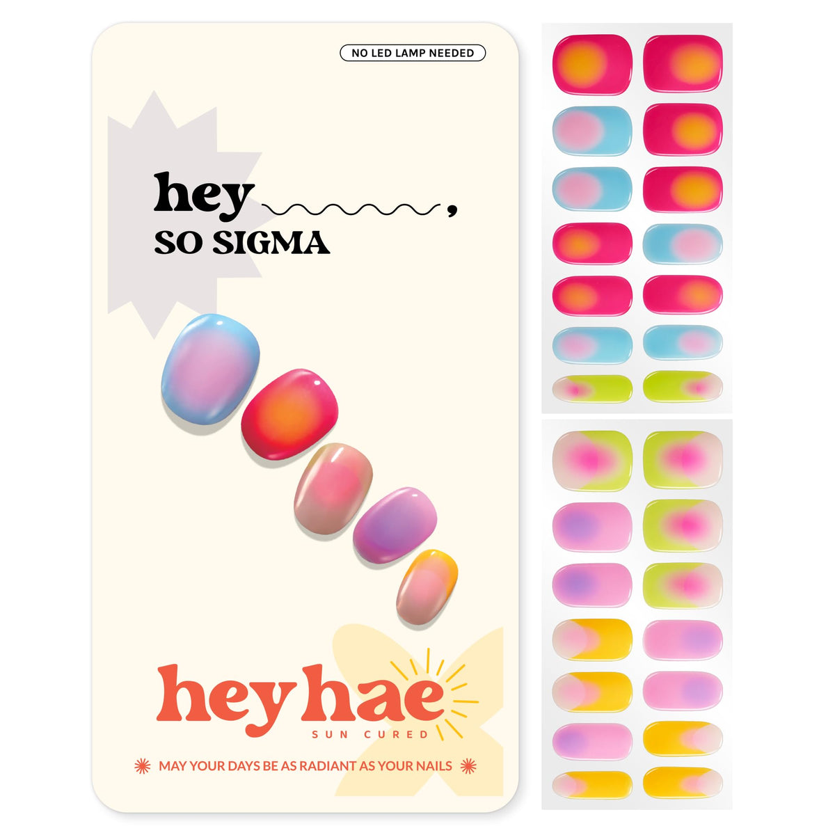 Heyhae tiras gel semicurado primaveras marmol rosa, acabado suave para uñas