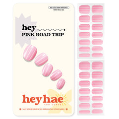 Heyhae tiras gel semicurado rosa para uñas, acabado liso