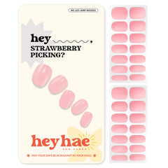 Heyhae tiras de uñas semi-curadas en tono rosa claro para un look elegante.