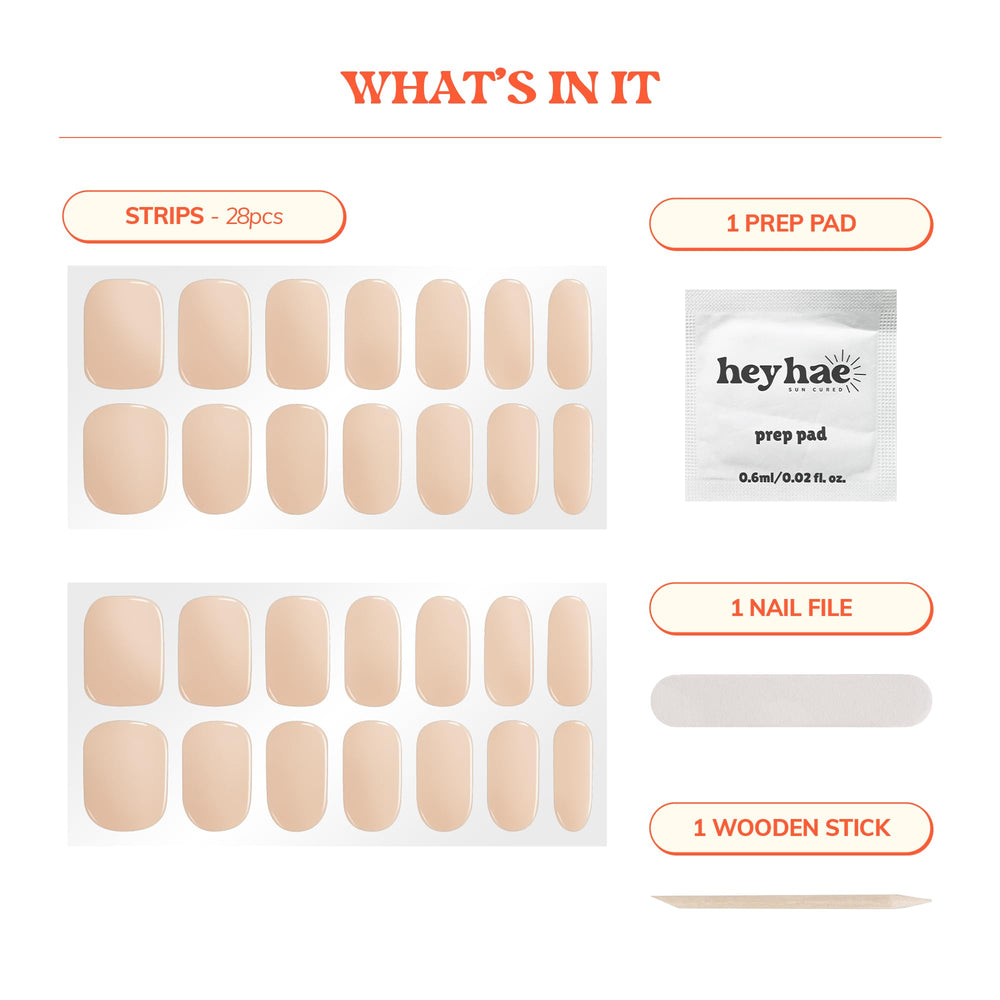 Heyhae nail strip warmed in palm for a perfect fit