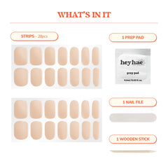 Heyhae nail strip warmed in palm for a perfect fit