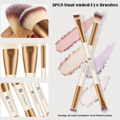 HEYMKGO eyeshadow brush provides precise lid shading and blending.