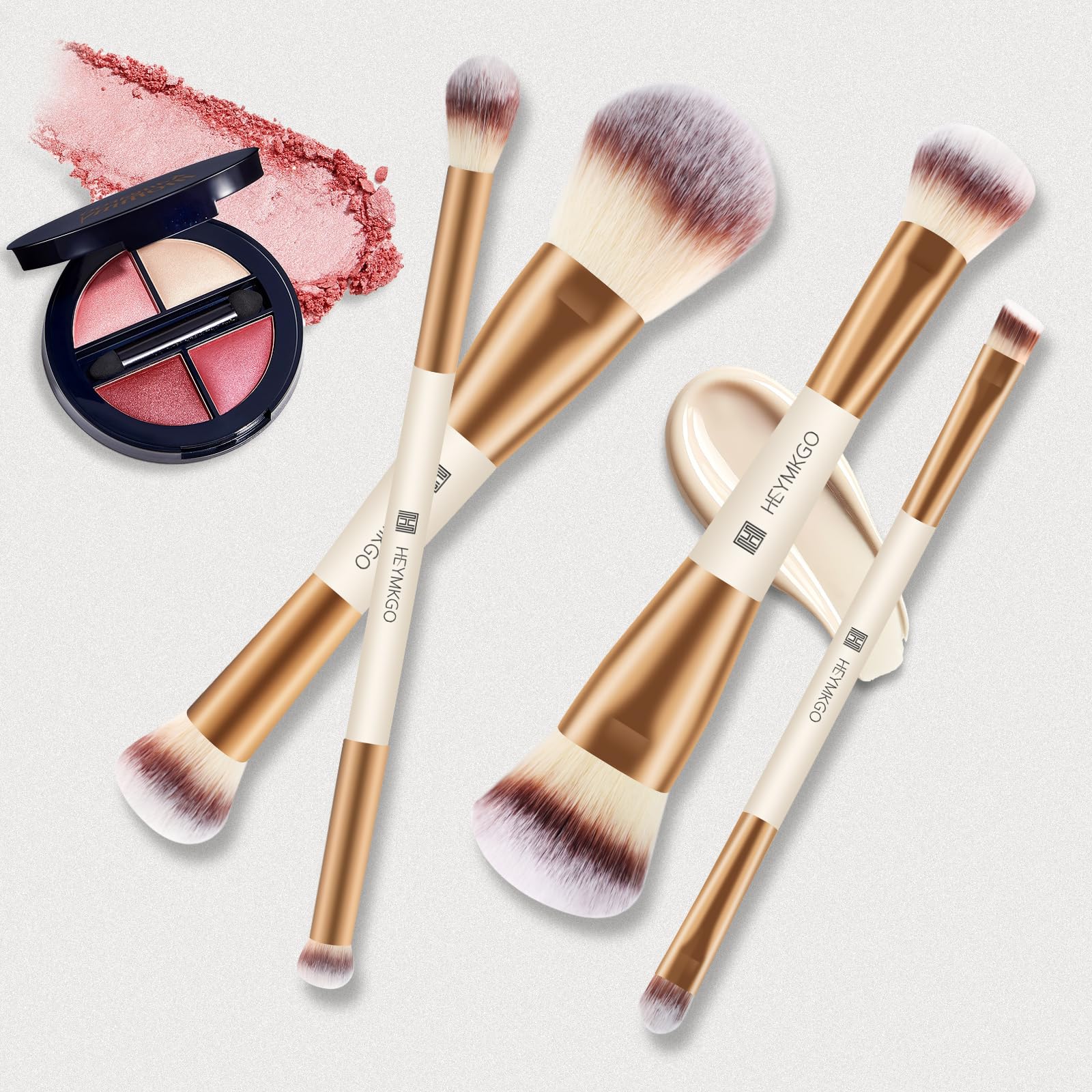 HEYMKGO soft synthetic bristles prevent shedding and product absorption.