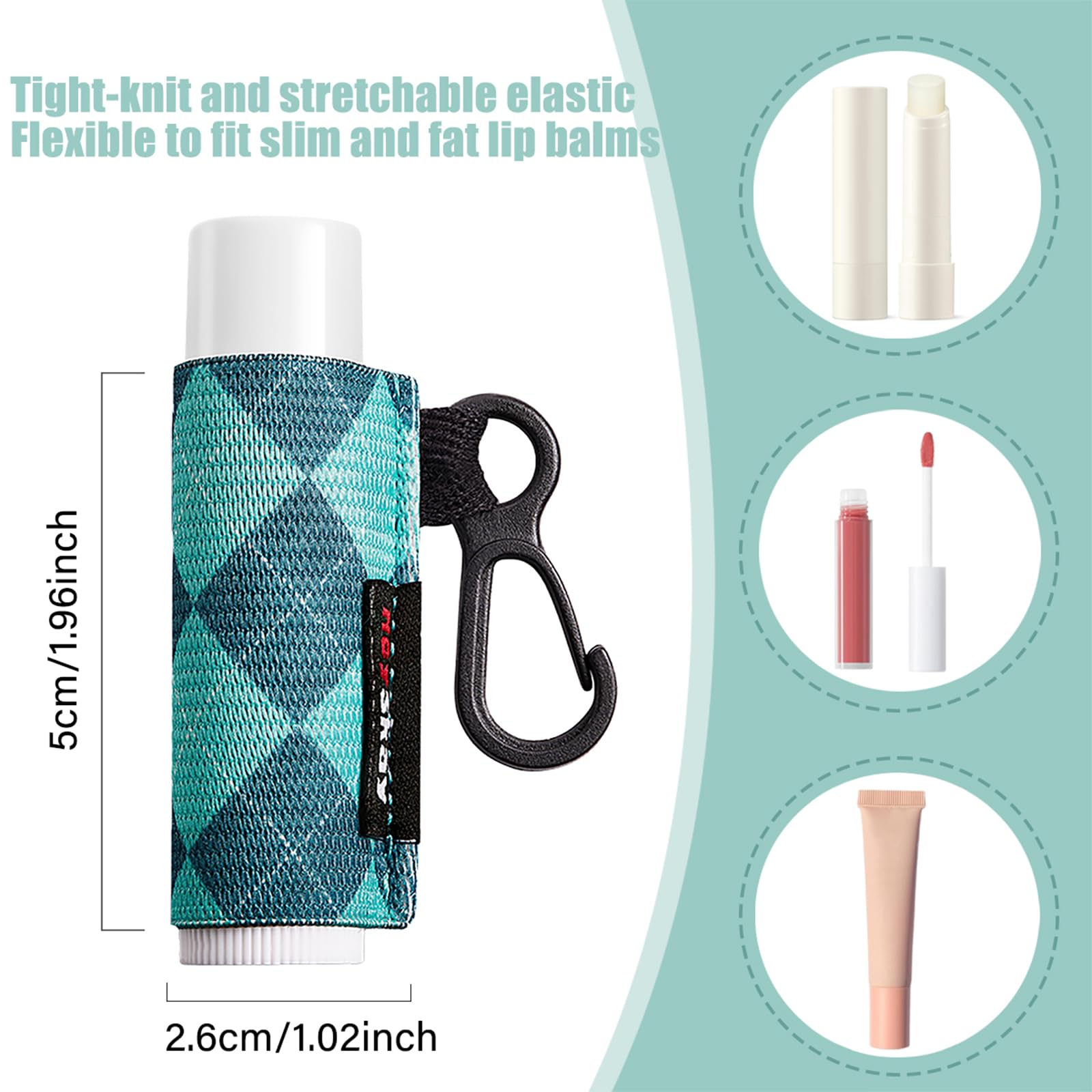 HEYSKAY funda elástica con rayas de color, acceso rápido al bálsamo en cualquier bolso
