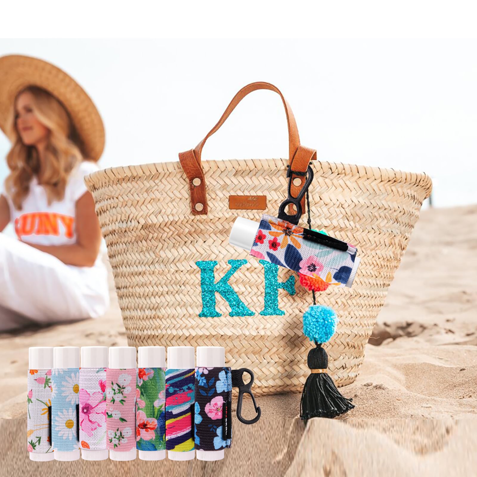 HEYSKAY colección flores portallabios con diseño floral para bálsamos.