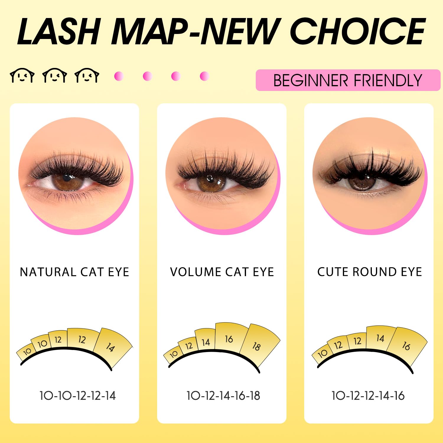 HEYWINK D-Curl 10-18mm clusters blend seamlessly with natural lashes