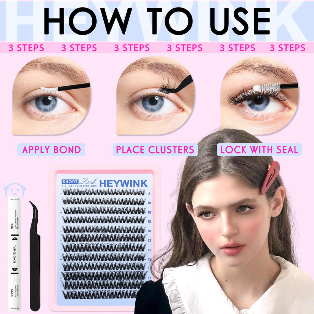 HEYWINK Flora tools-tweezer-packaging features precision tools for tidy DIY lash sessions.