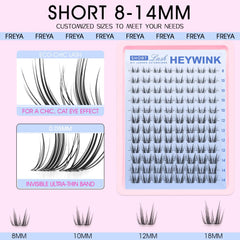 HEYWINK Freya Short Kit inner-outer 8-14mm lashes for gradient definition.