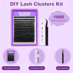HEYWINK D-curL lash clusters blend with natural lashes for lift and definition