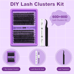 HEYWINK Lash Clusters Kit D-Curved design blends naturally with real lashes.