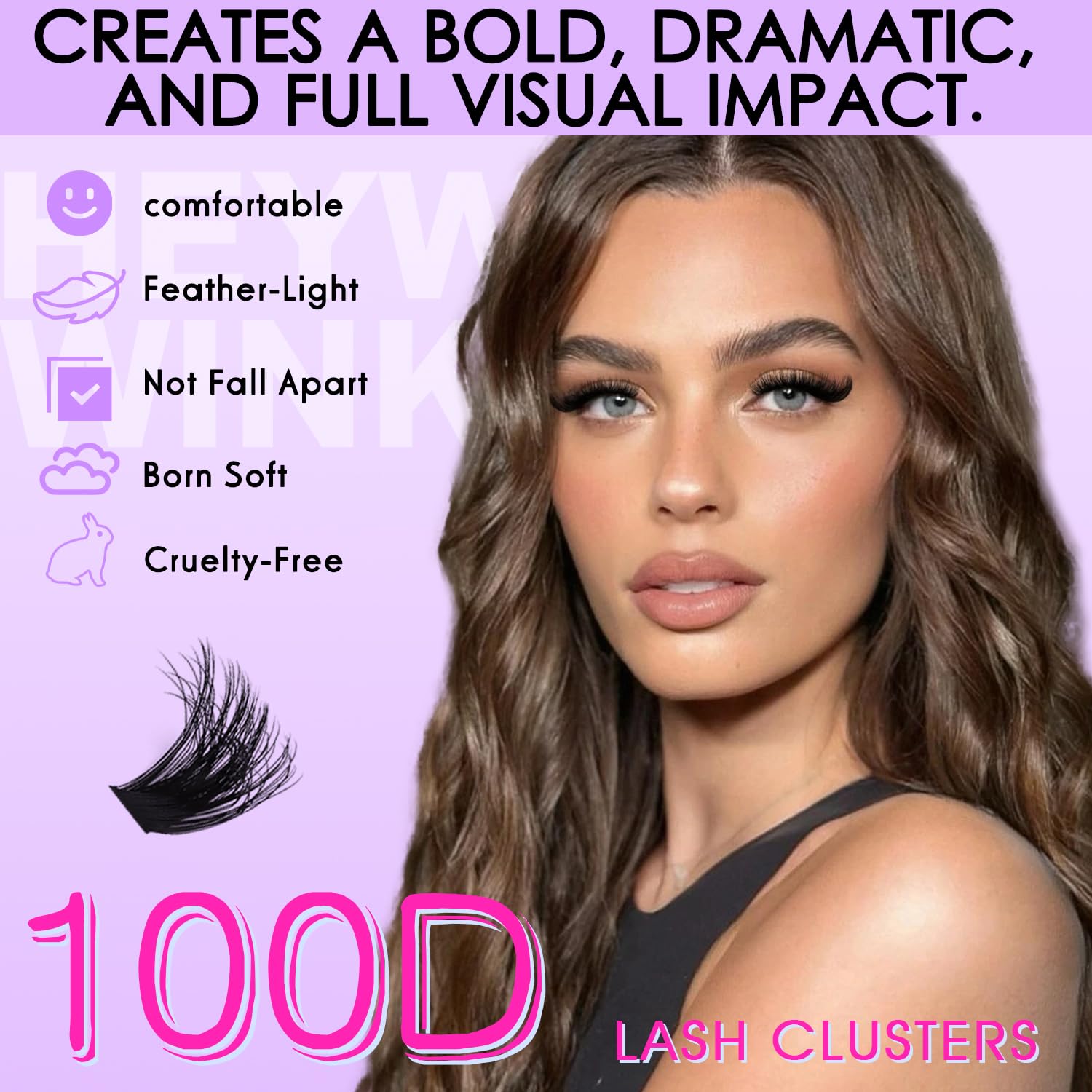 HEYWINK soft fibers deliver featherlight comfort in lash clusters