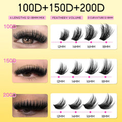 HEYWINK lash extension kit 12-18mm D-Curl lengths for an open-eye effect.