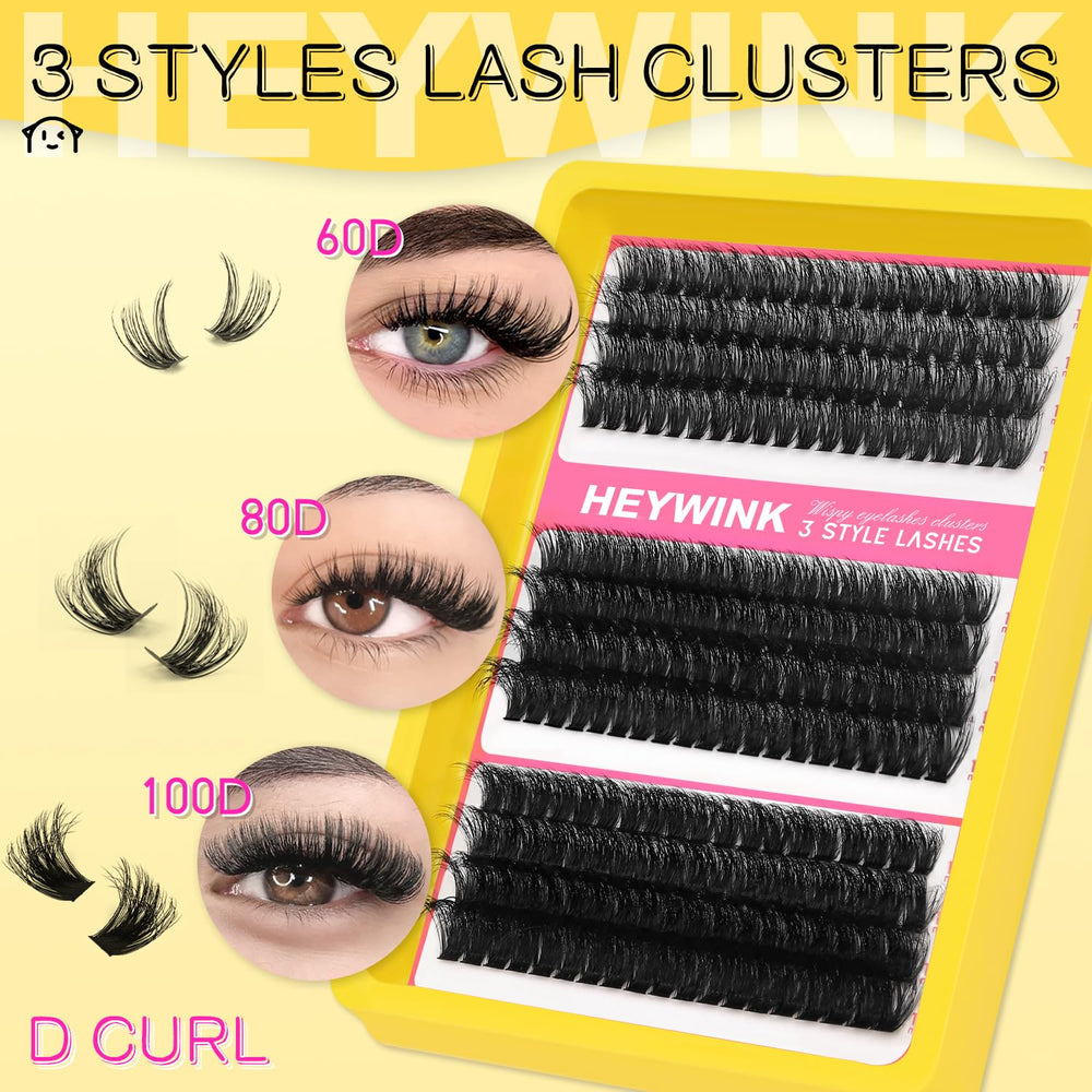 HEYWINK Lash clusters hold through humidity and movement for all-day drama.