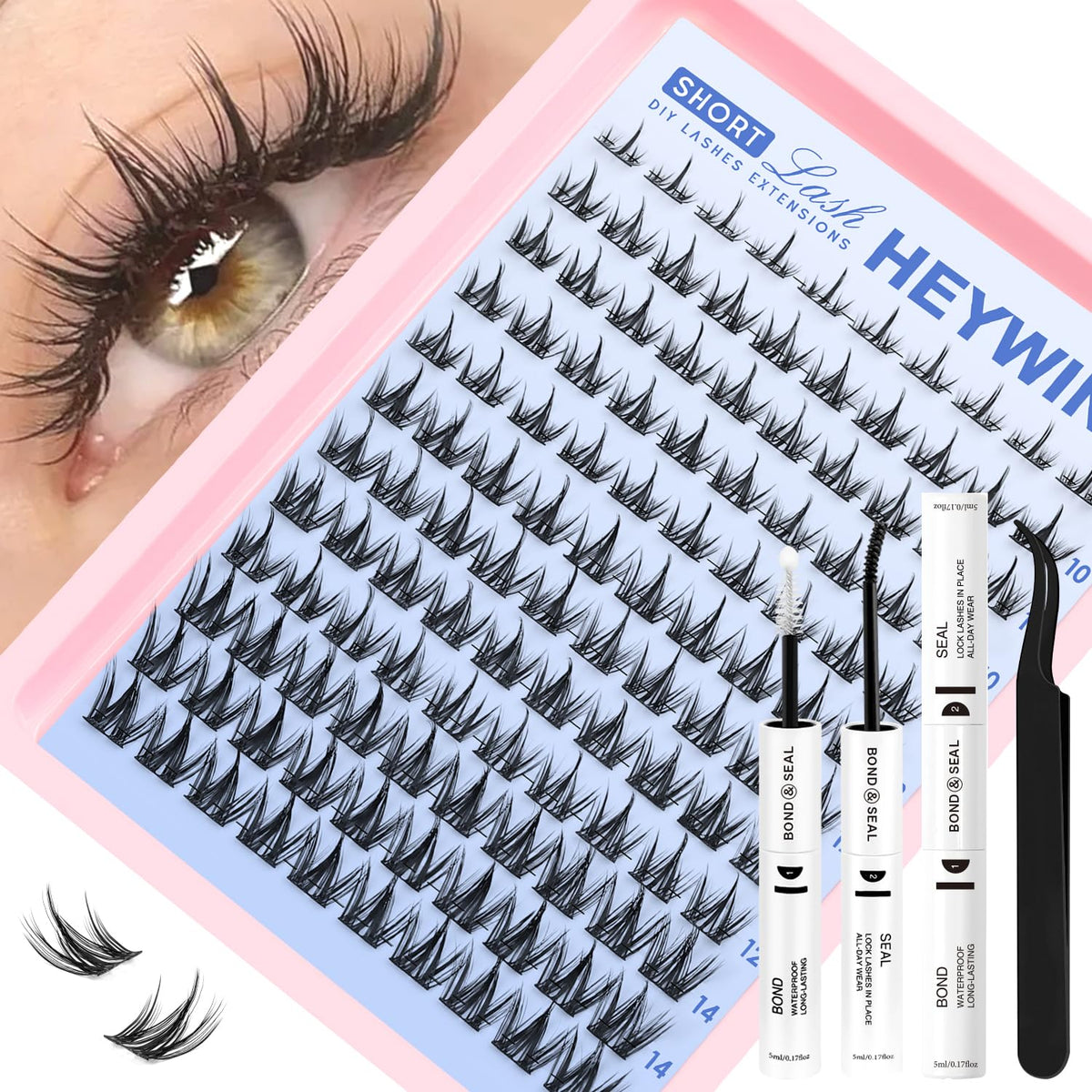 HEYWINK Manga Lash Clusters Kit bond and seal for secure, all-day wear.
