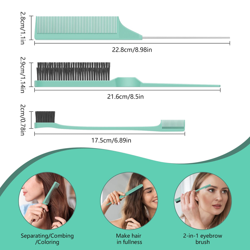 HEZ four-piece comb set packaging highlighting complete curly hair toolkit