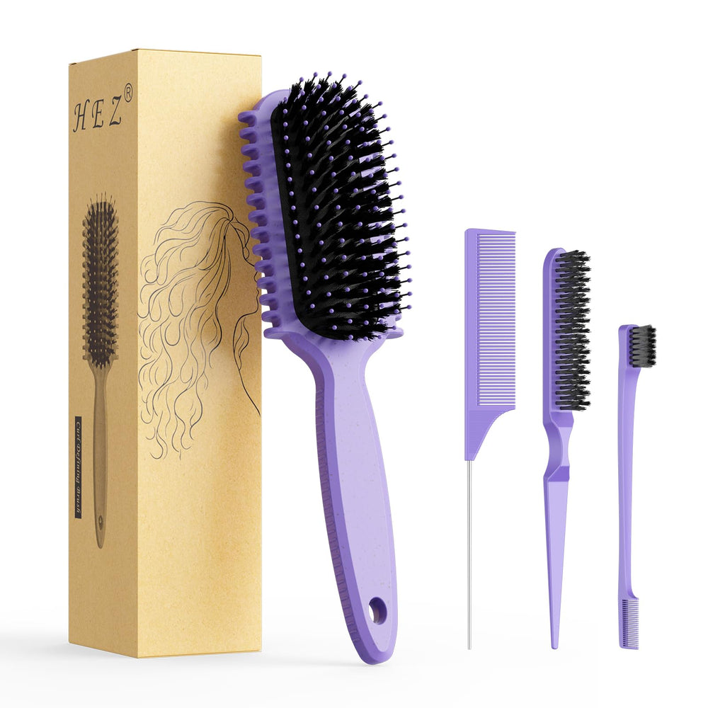 HEZ curl-defining brush front view shows versatile styling for curls