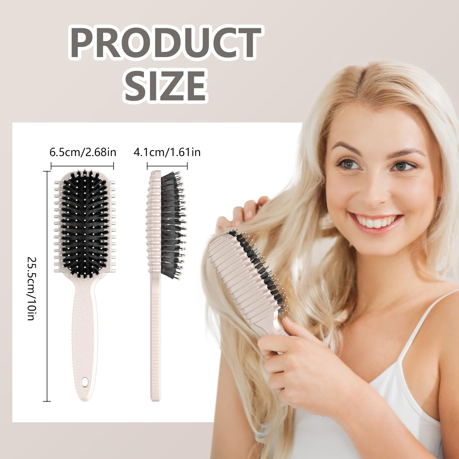 HEZ Curly Hair Brush glides through curls with minimal pulling.