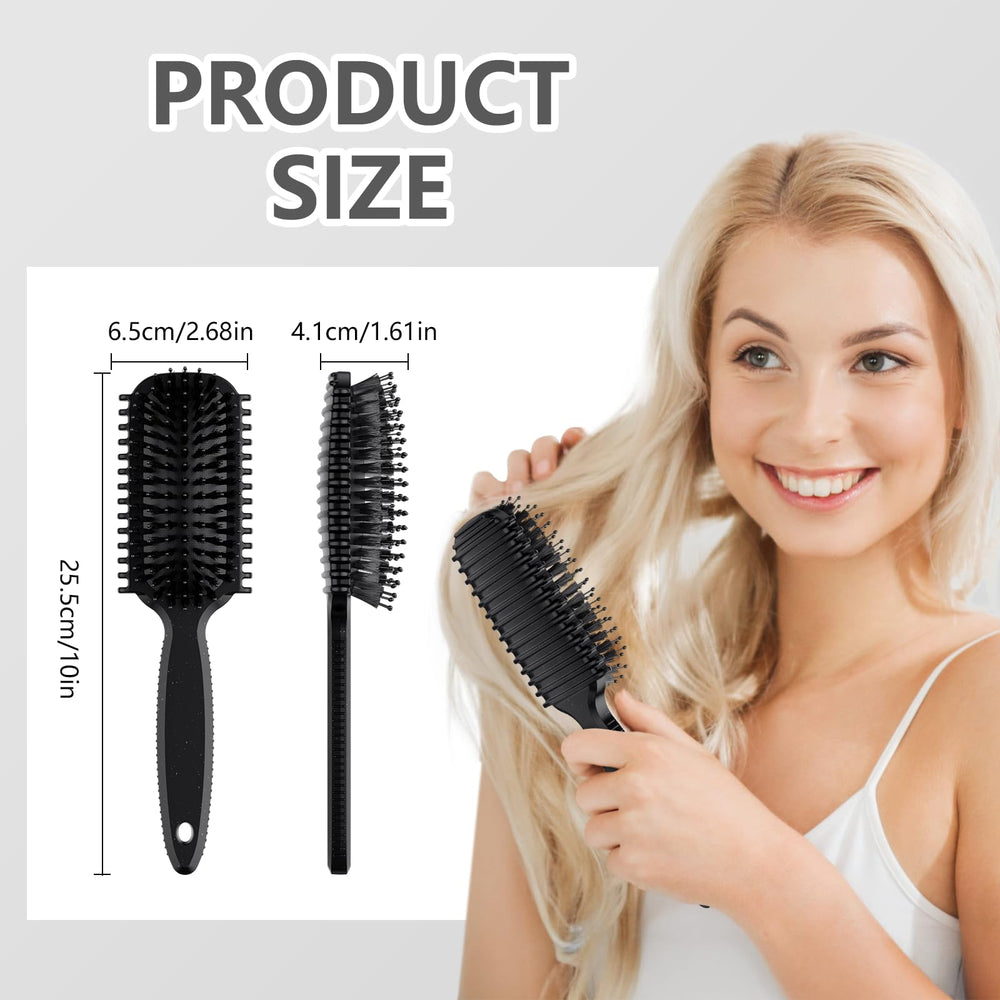 HEZ double-edge brush closeup for precise parting and edge detailing.