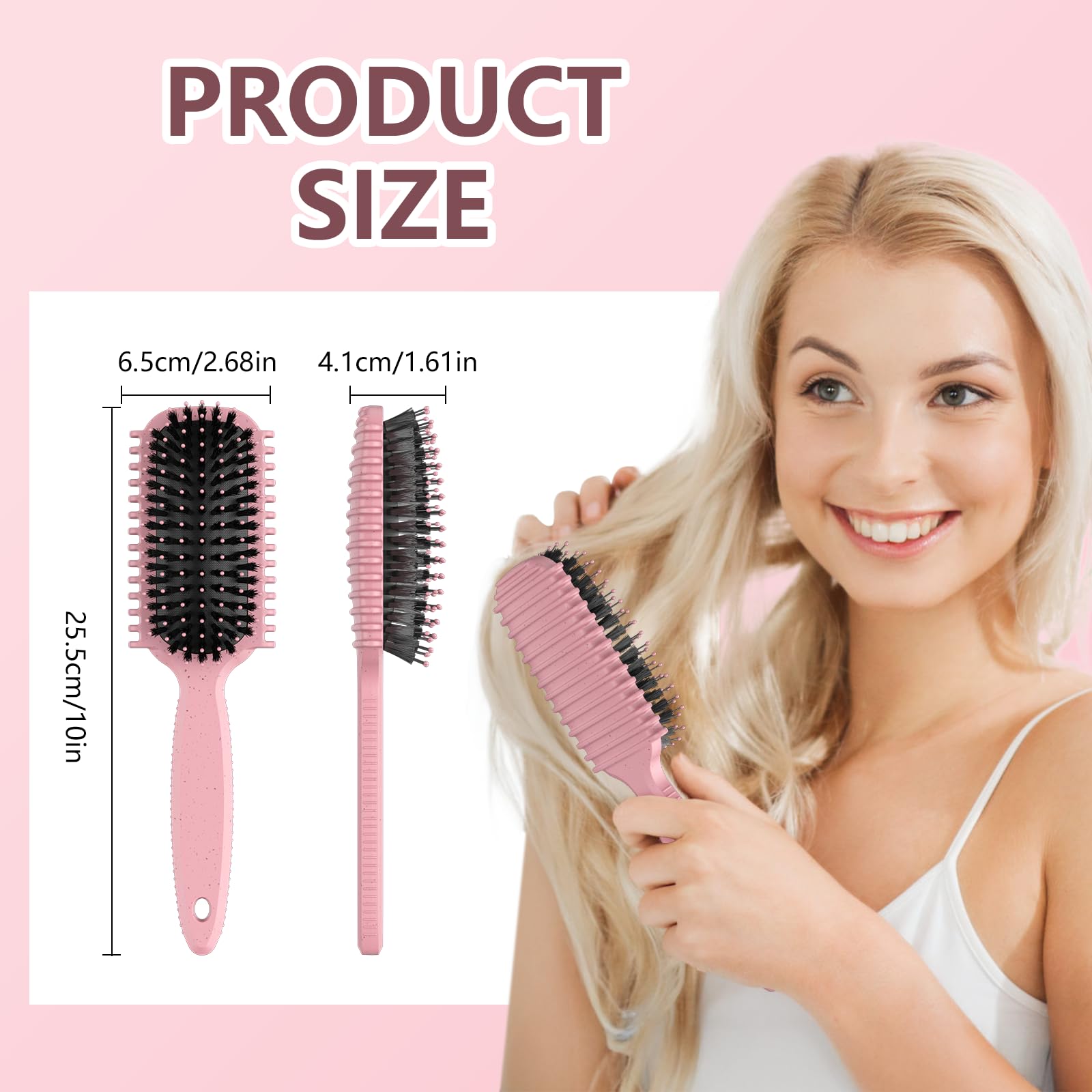HEZ Double edge comb in pink for smooth styling without snagging.