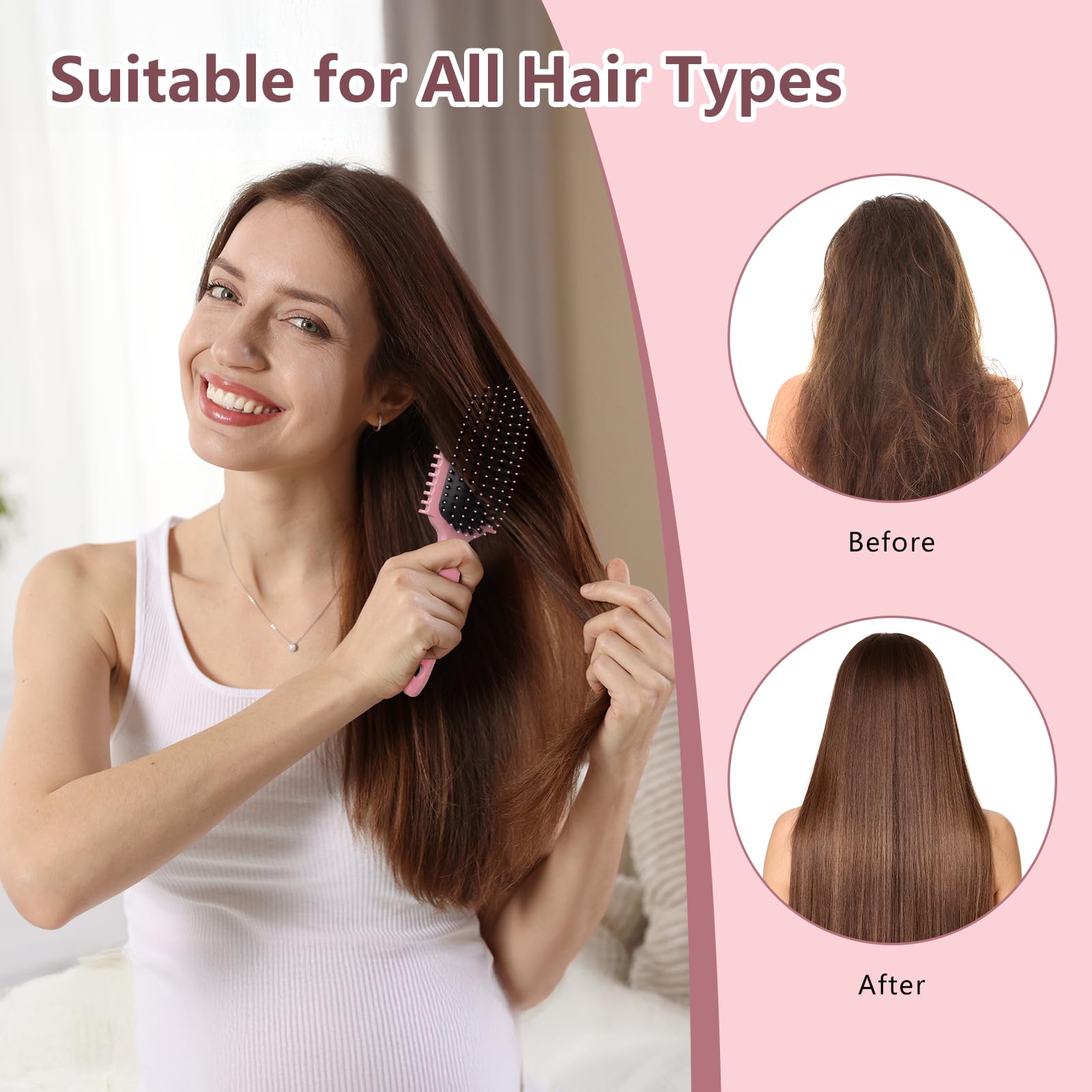 HEZ Hair product application brush supports even distribution of styling products.