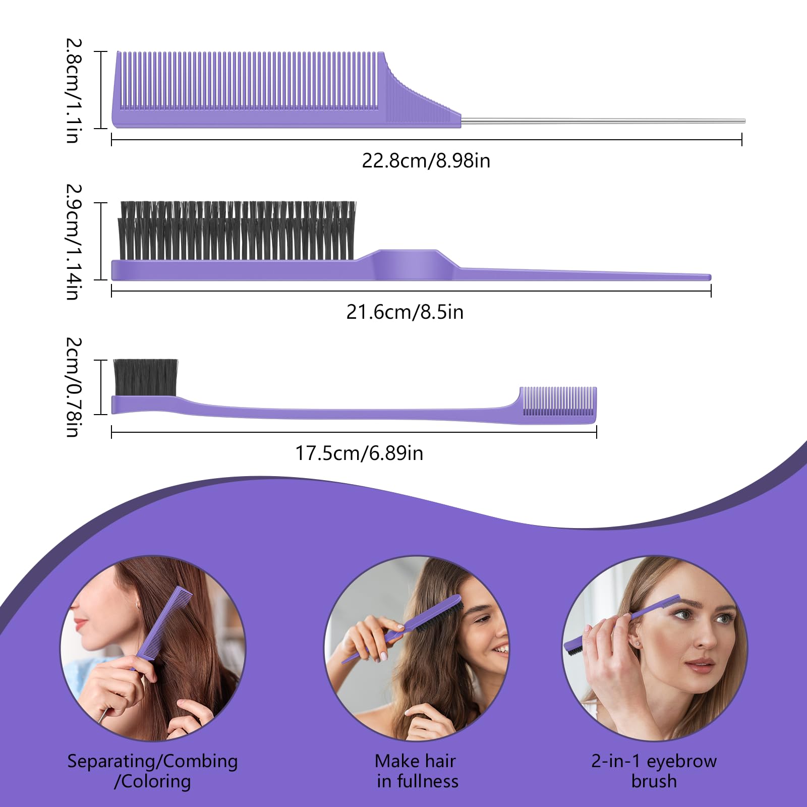HEZ multi-functional curly hair brush applying product and shaping curls
