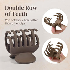 Clips HFLYJPYW marron-oscuro: enfoque marron oscuro, sujecion estable para cabello grueso.