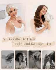 HFRHTGY wearing-sleep bonnet at night demonstrates hair care in real life