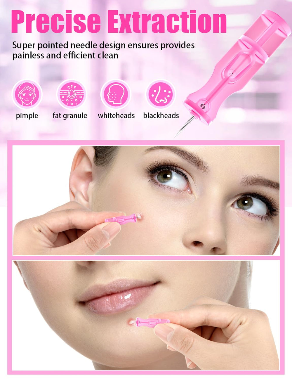 HFWTWPY disposable safety lancets in single-use packaging promoting hygienic skincare.