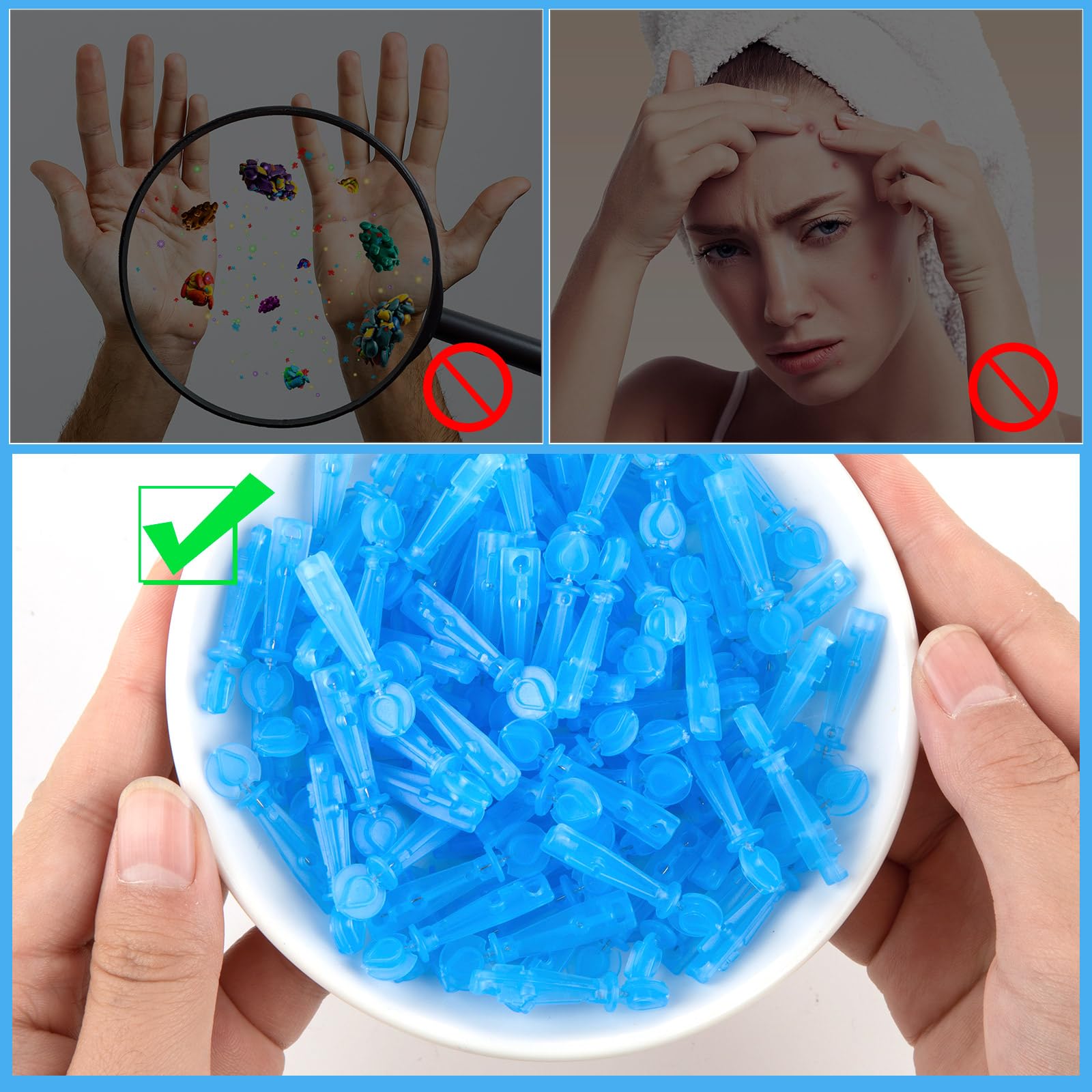 HFYHWT hygienic lancets ensure safe handling, minimizing redness and swelling during blemish care
