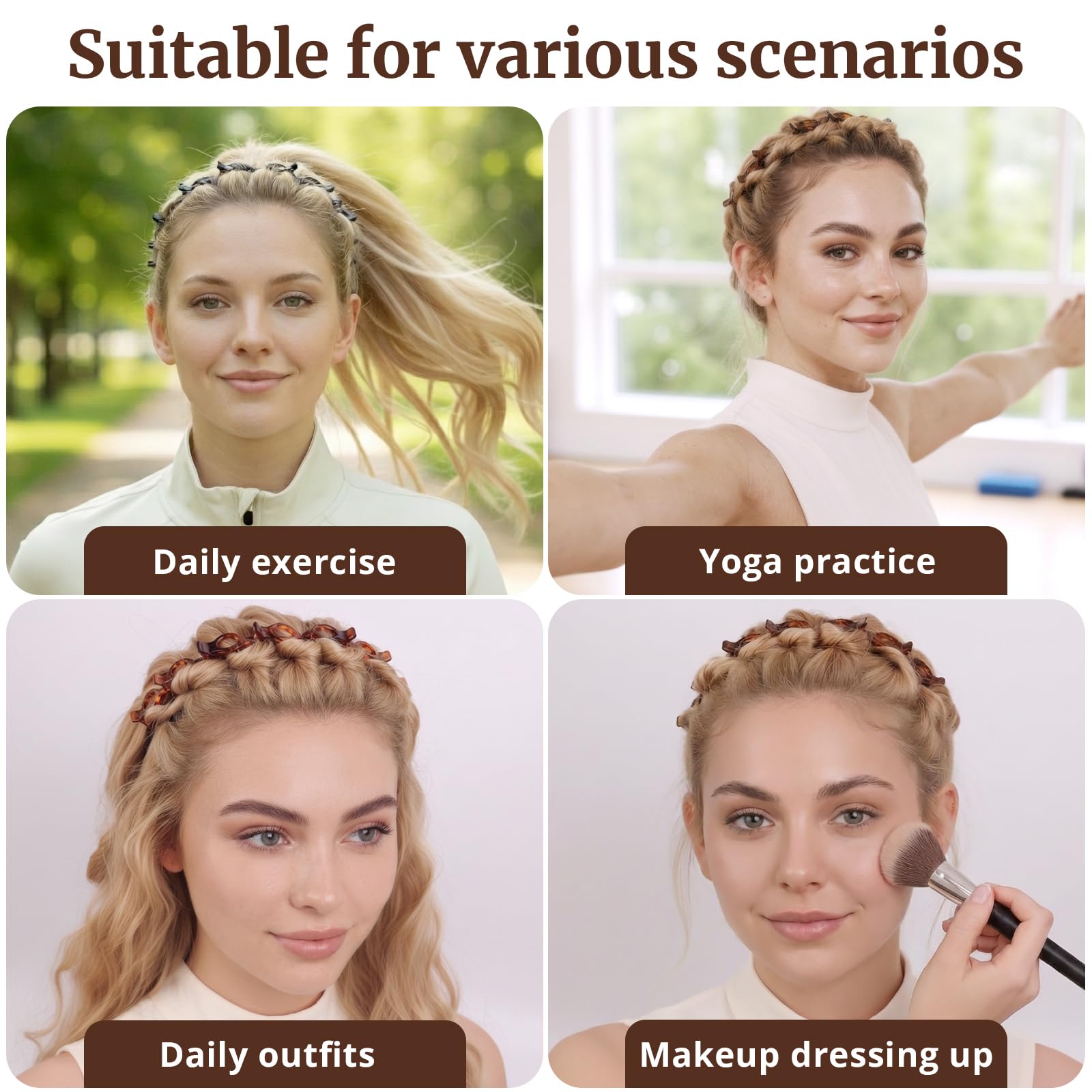 HFZRZFH diadema dos colores negro y marron para combinar atuendos