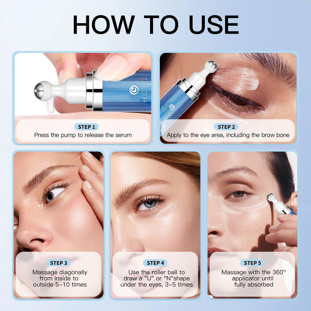 Cuidado diario de ojos con HGTG para un aspecto descansado.