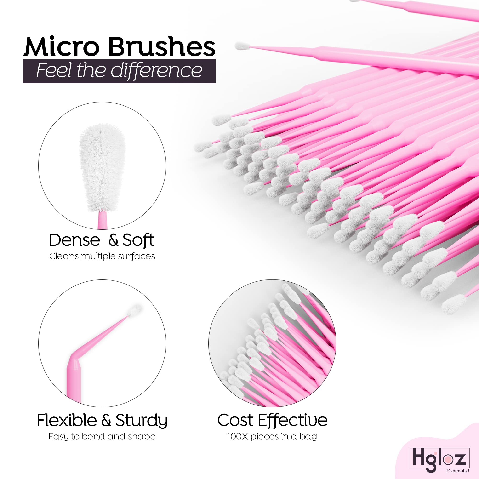 HGLOZ microfiber wands provide secure grip for controlled touch-ups