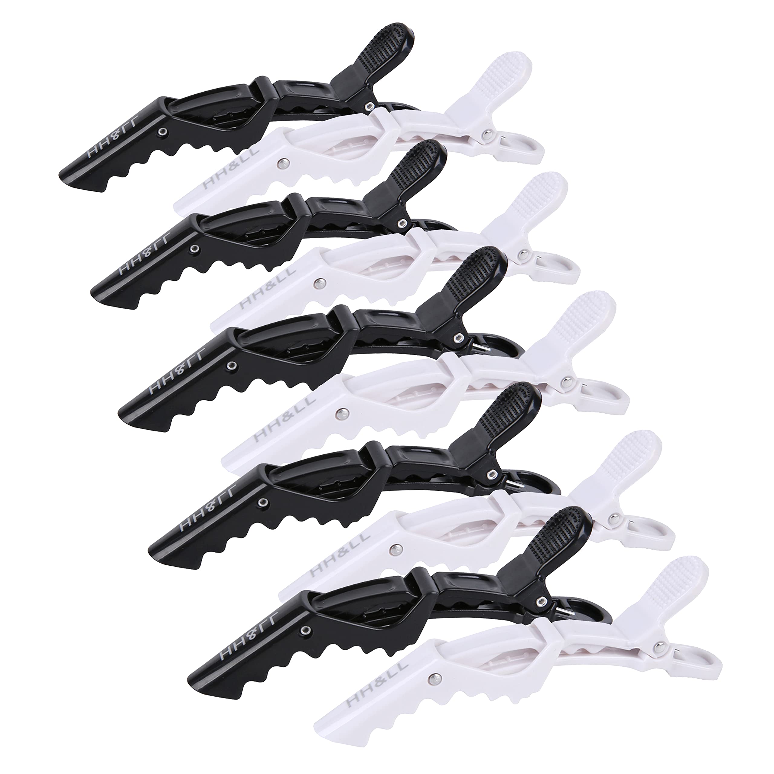 HH&LL hair clips with wide teeth and double hinge securely hold hair during styling.