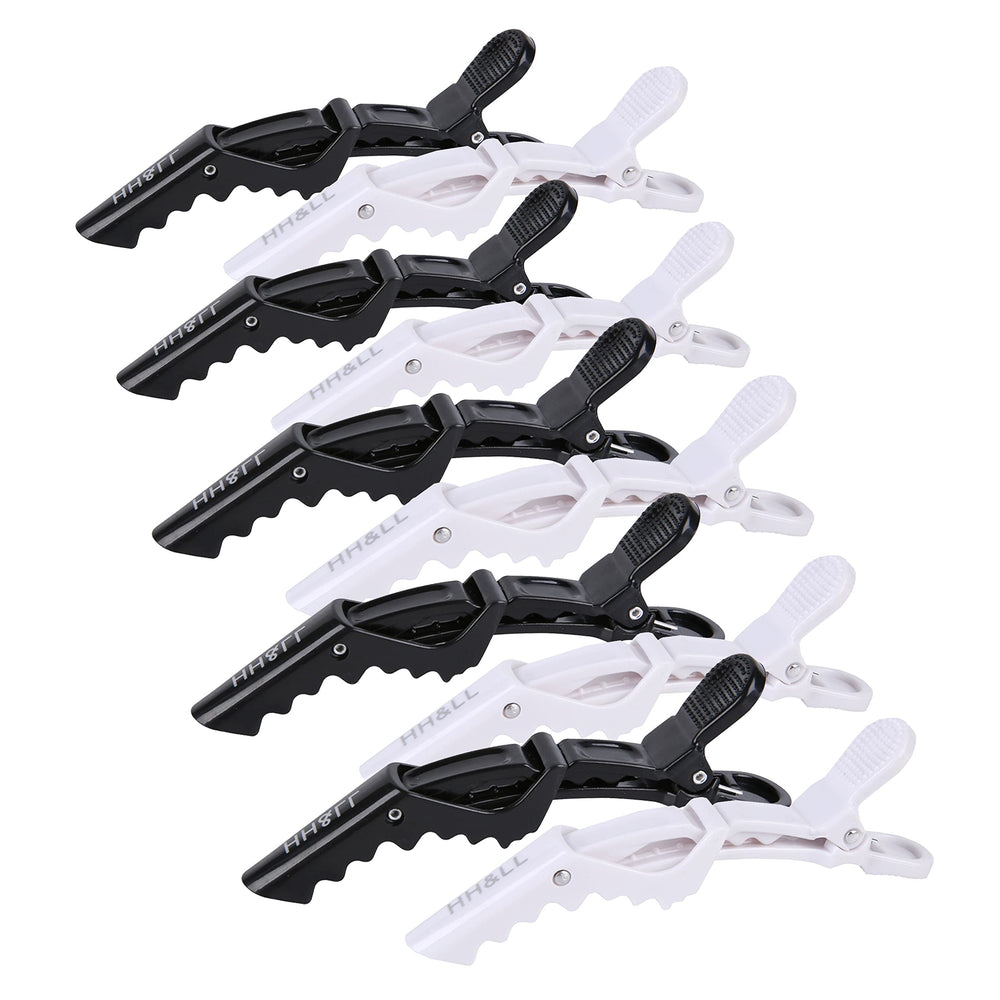 HH&LL hair clips with wide teeth and double hinge securely hold hair during styling.