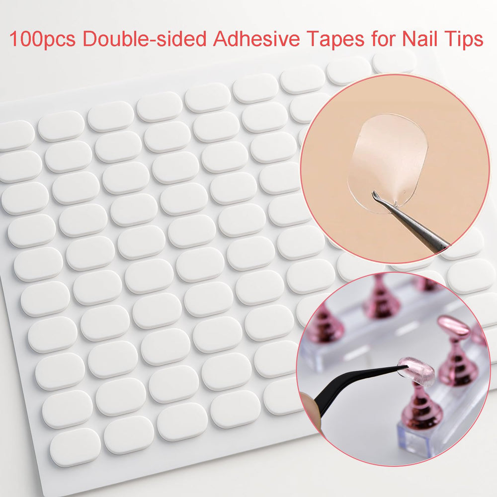 HHOOMY adhesive tabs set to firmly attach nail tips and practice.